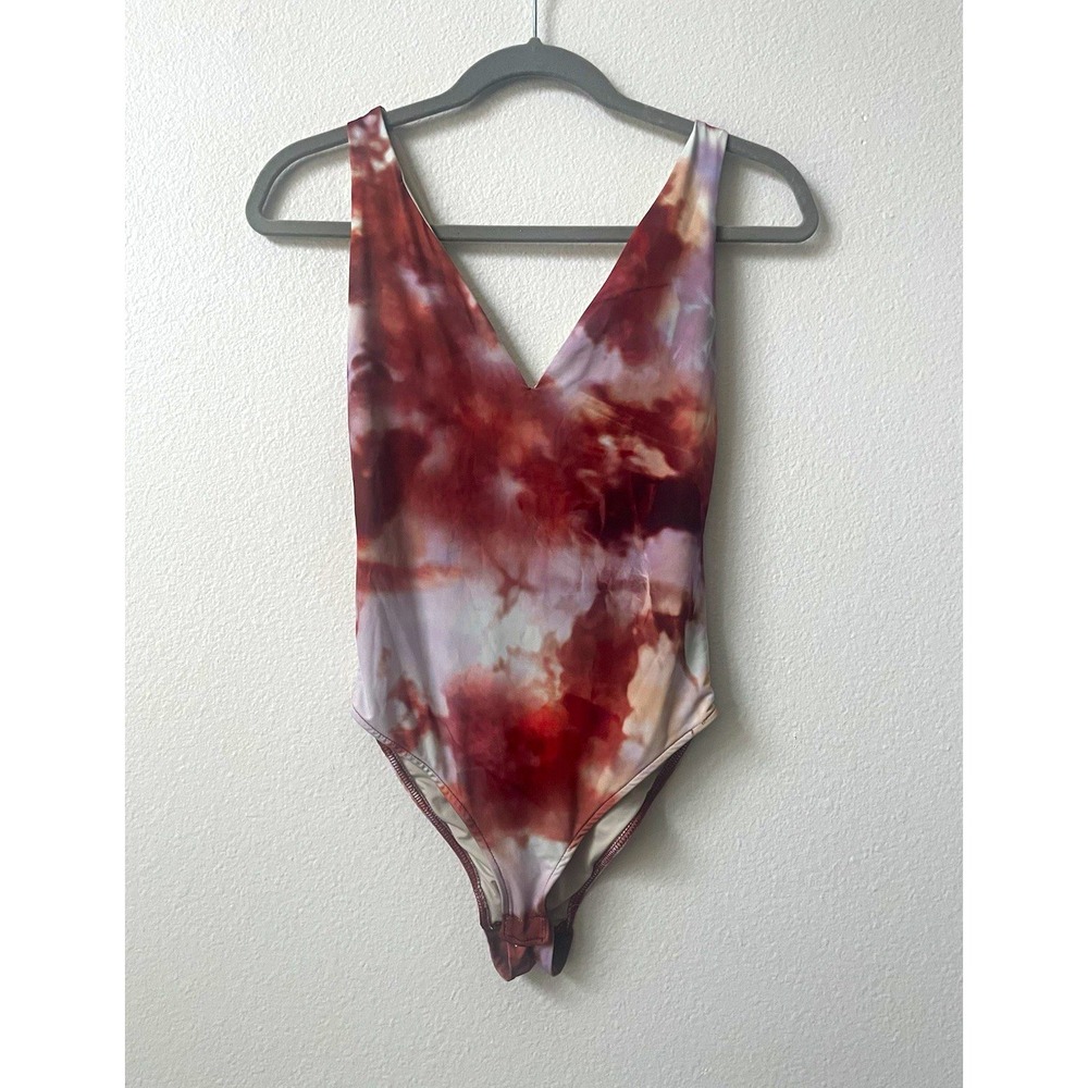ZARA Women's Tie Dye One-Piece Swimsuit Brown/White Size S Regular